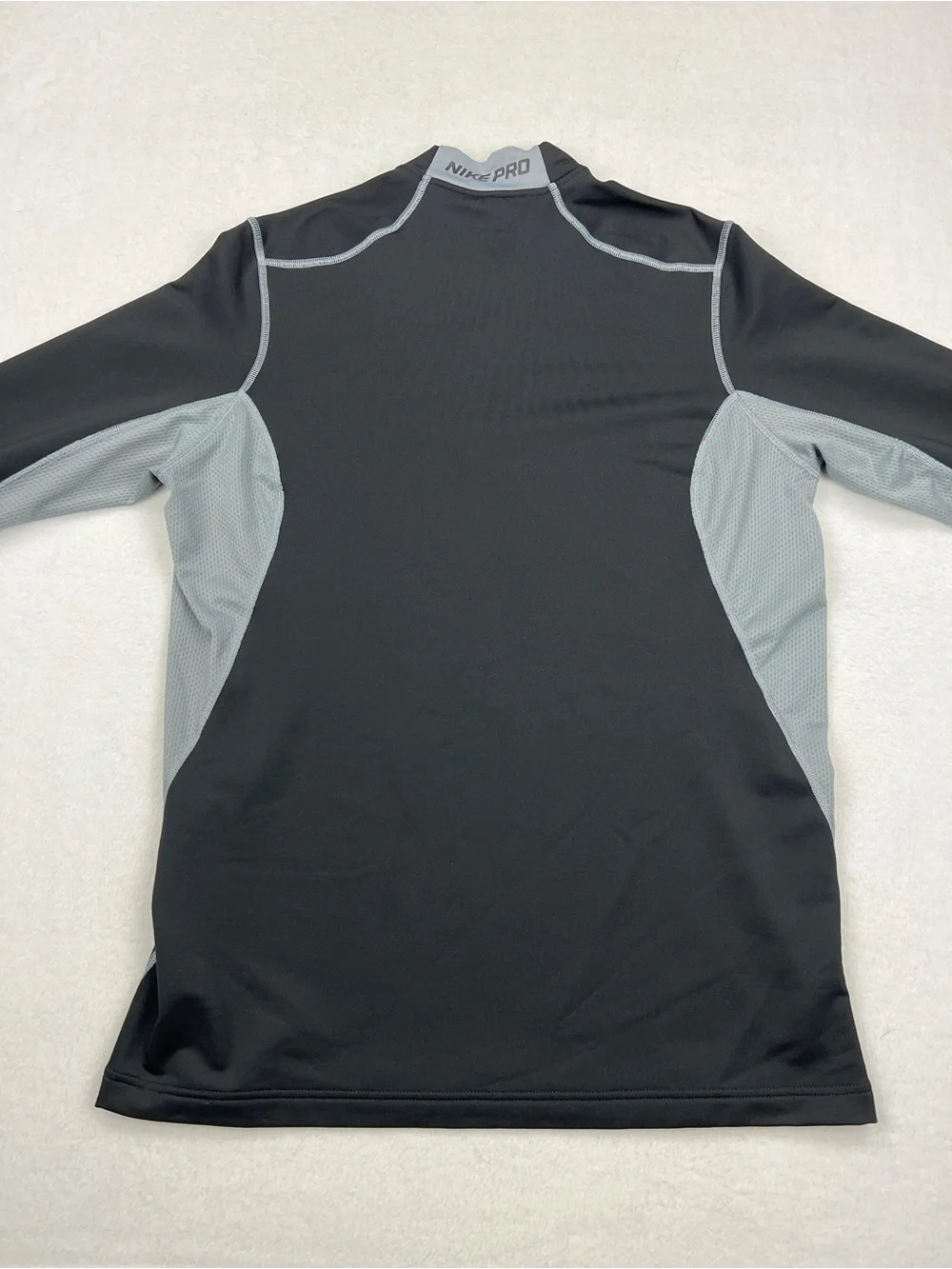 Nike Pro Combat Hyperwarm Fitted Black 1/4 Zip Pullover Long Sleeeve Men Sz L